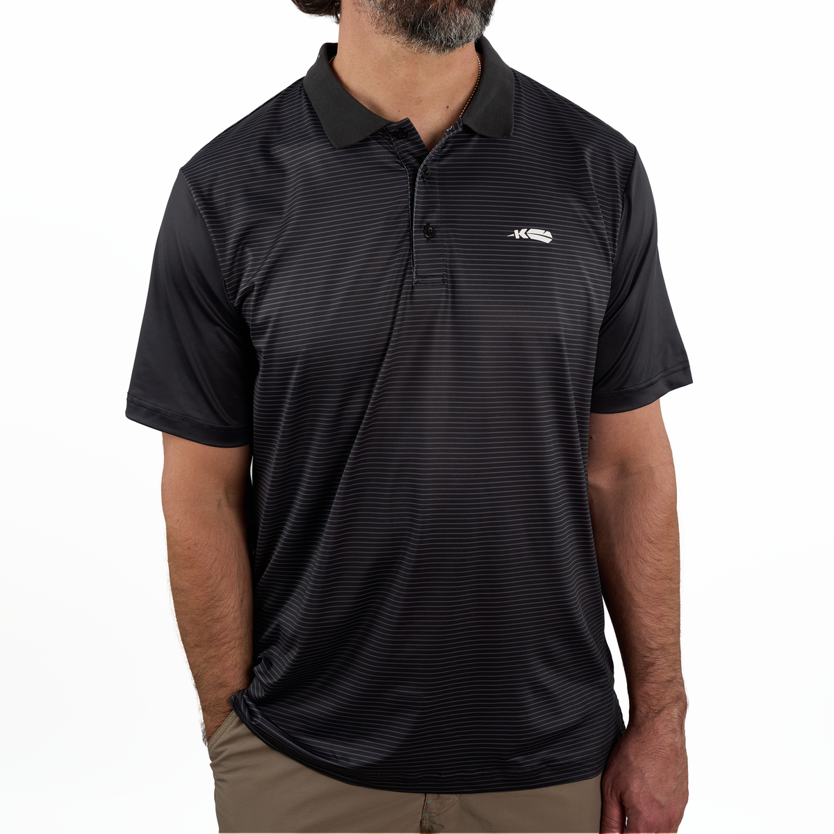 Black Striped Polo