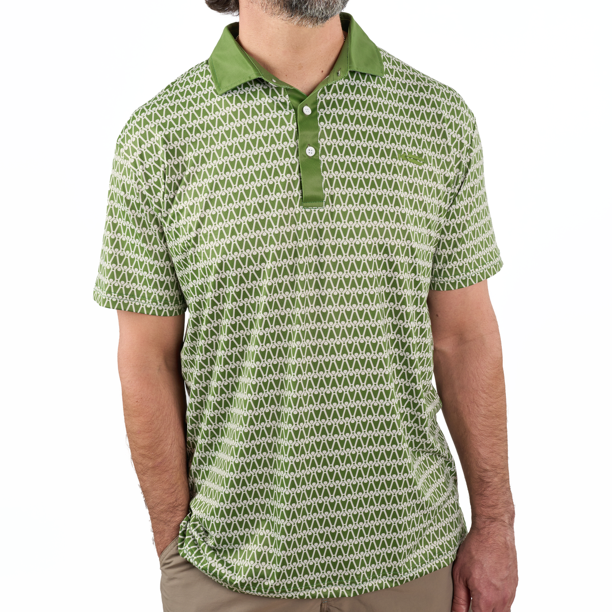 Olive Patterned Polo